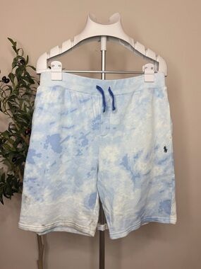 Polo by Ralph Lauren Light Blue Tie-Dye Fleece Shorts